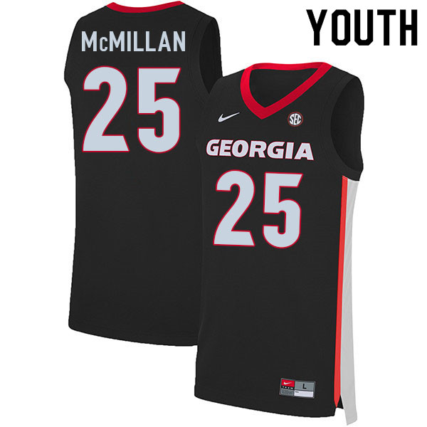 Youth #25 Tyron McMillan Georgia Bulldogs College Basketball Jerseys Sale-Black - Click Image to Close
